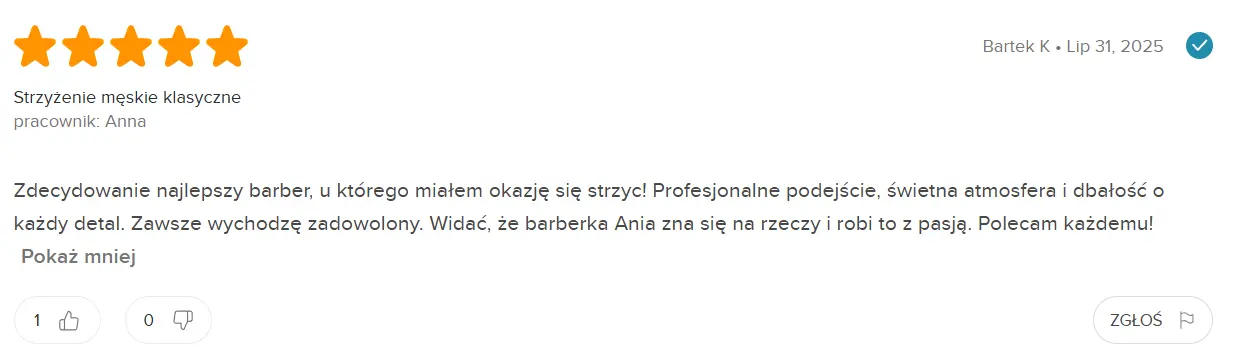 Barber poleca kosmetyki Cyrulików - Katarzyna Bodo z BARBER ROCK BODO w Radomiu – opinia barber ania radom