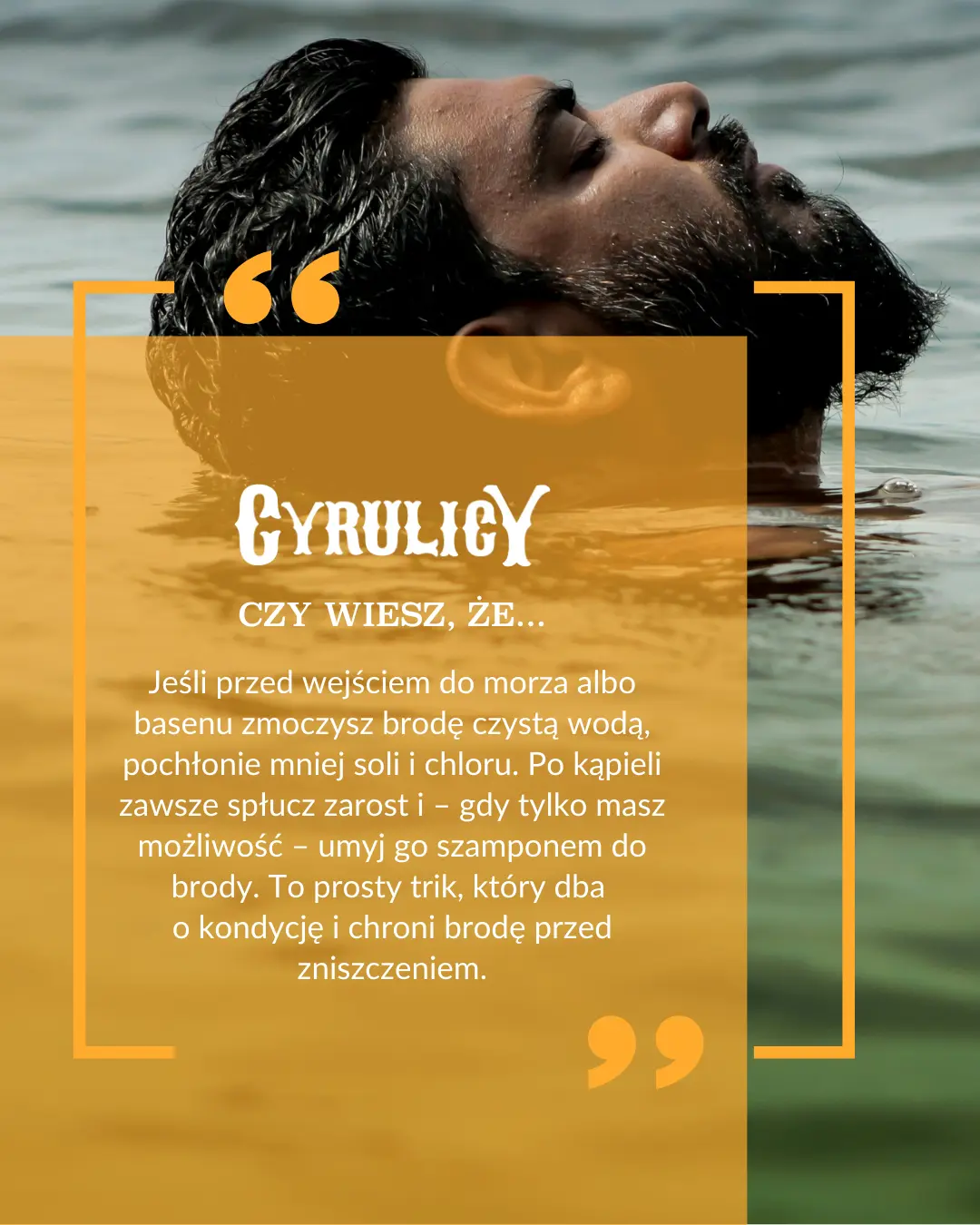 Mycie brody po kąpieli w morzu lub basenie podczas podróży